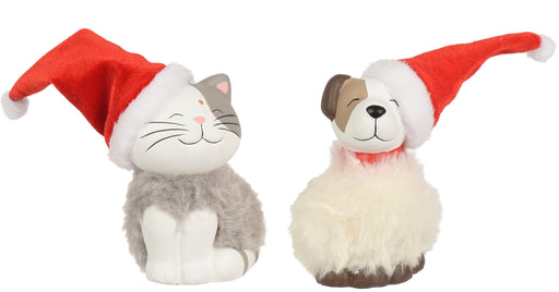Cat/Dog with Santa's Hat 10 cm