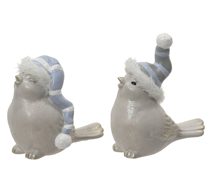 Grey Bird with Lt. Blue Toques