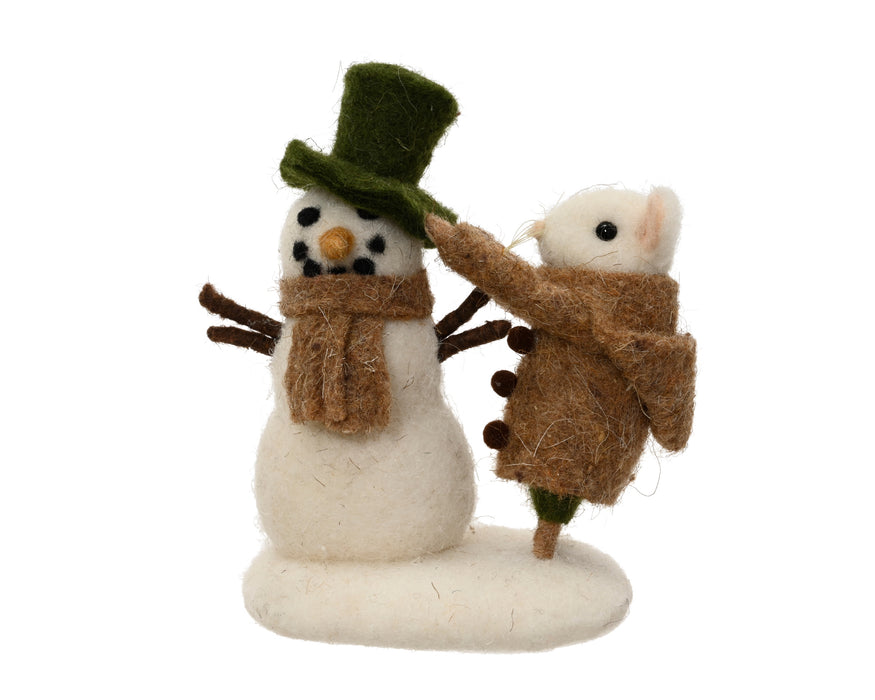 Mouse Dressing Snowman