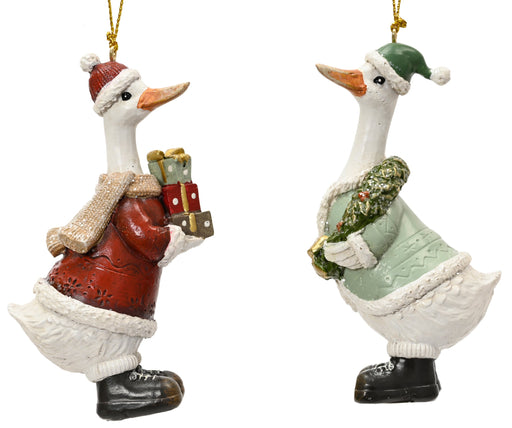 Orn Goose All Ready for Christmas