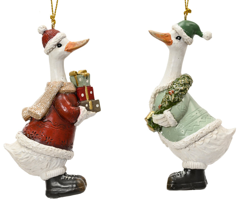 Orn Goose All Ready for Christmas