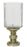 Hurricane Glass Clear with Gold Stem 15 x 34 cm
