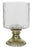 Hurricane Glass with Gold Stem 15 x 25 cm