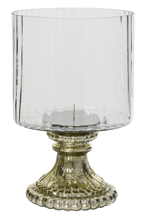 Hurricane Glass with Gold Stem 15 x 25 cm
