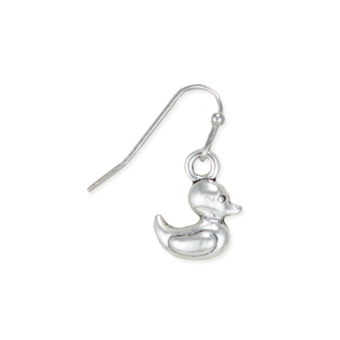 Silver Rubber Duck Earrings