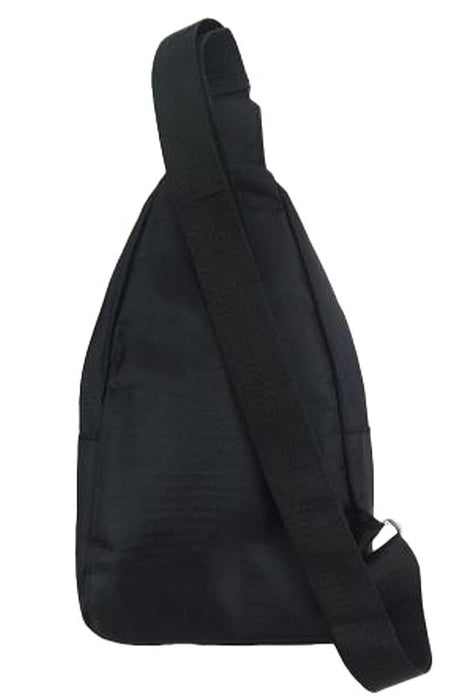 Sleek Black Polyester Multi-Compartment Sling Bag