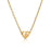 Stainless Steel Heart-shaped Alphabet Pendant Necklace