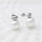 18K Gold PVD Stainless Steel 12mm glass Pearl Stud Earrings