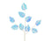 Spray Leaves Iris/Iridescent 68 cm