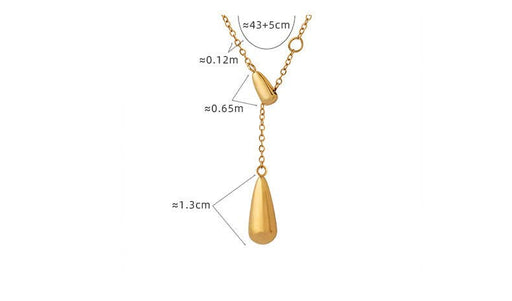 Gold Water Drop Necklace Chain Pendant