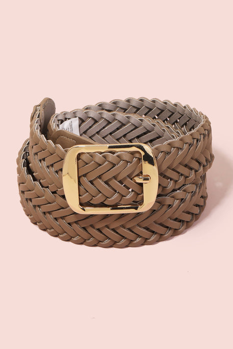 Faux Leather Braided Belt