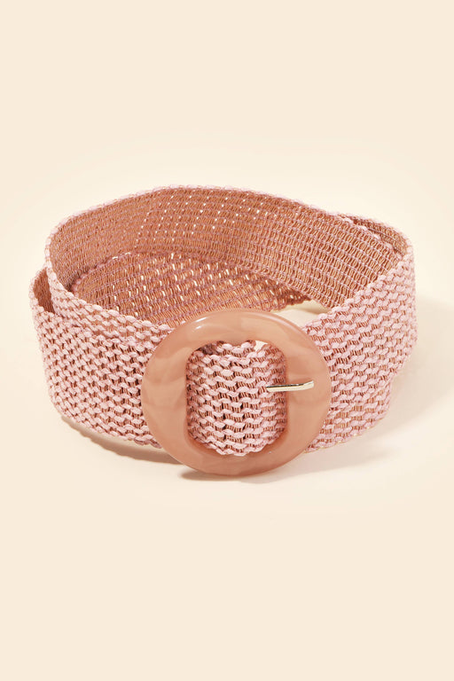 Acetate Buckle Elastic Braided Belt