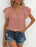 V neck ruffle short sleeve blouse