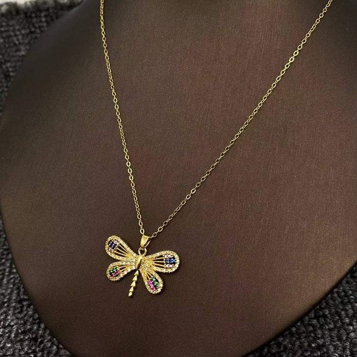 Dragonfly Charm Gold-plated Necklace