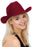 Plain Faux Felt Cowboy Wide Brim Hat