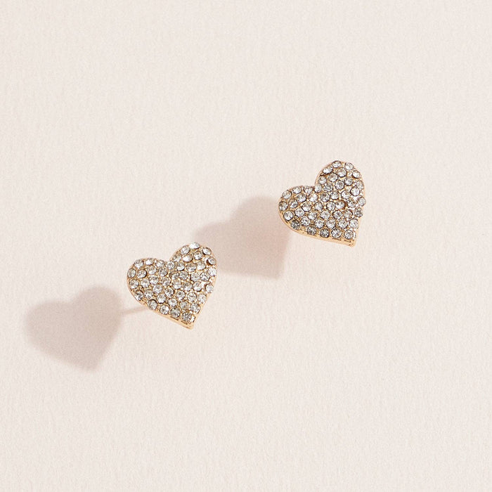Heart Earring with CZ Stones