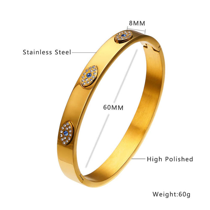 Multi Style 18K Gold Plated Stainless Steel Cuff Bangles-FGS