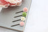 Flower Hair Pins - Pink and Green