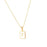 Mio Queena - Square Initial 18K Gold-plated Stainless Steel Necklace: Golden T (including chain)