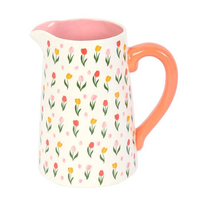 Spring Tulip Print Mother's Day Ceramic Flower Jug