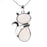 Natural Stone Cat-shaped Pendant Necklace - CS