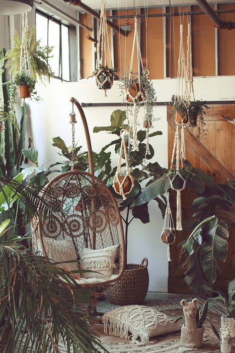48" Beaded Plant Hanger - Fits 4"-10" Planter Macrame