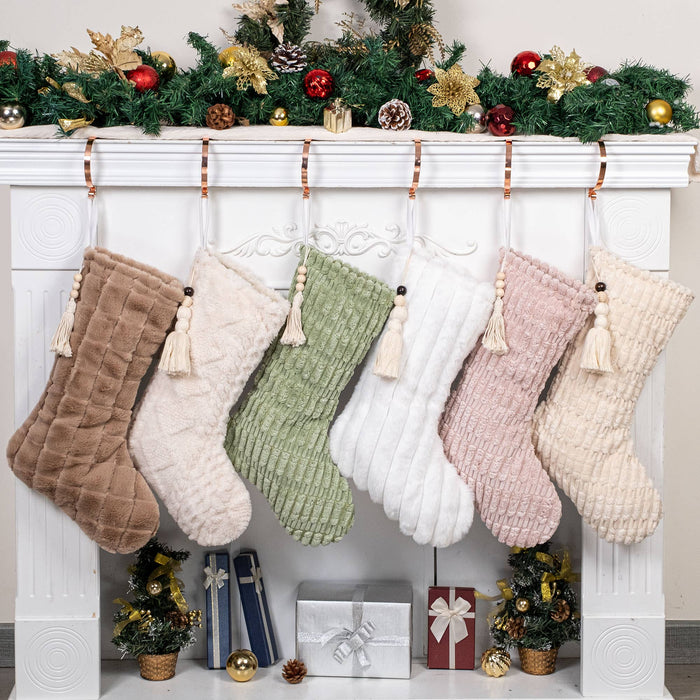 New Textured Festive Christmas Stocking