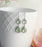Light Green Glass Dangle Earrings | Two Jewel Teardrop