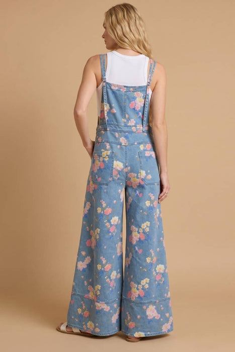 Muse Floral Wide-Leg Overalls