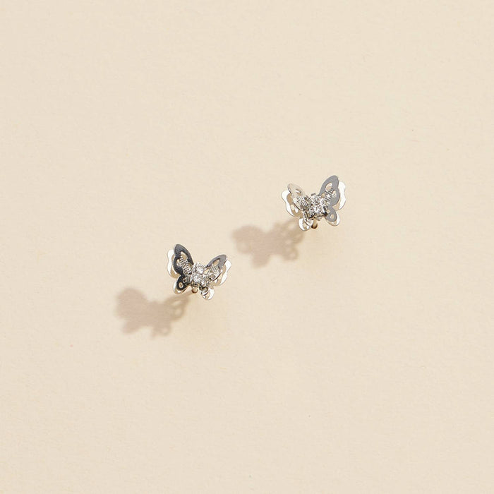 Butterfly Gold Dip Layered Stud Earrings