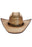 Eyeleted Vintage Burnt Cutter Palm Straw Cowboy Hat