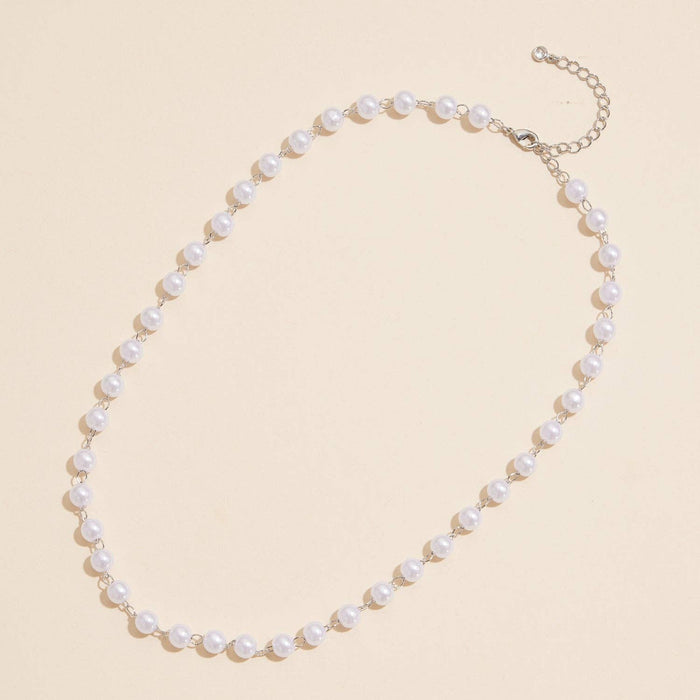 5mm Classic Large Pearl Link 18K Gold Dipped Necklace