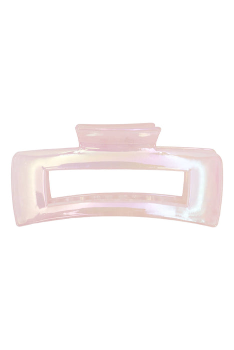 Pearlescent Glossed Clear Block Hair Claw