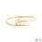 18K Gold PVD Stainless Steel Heart with Stone Bangle