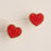 Druzy Heart Stud Earrings in Gold Trim