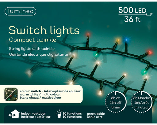 Lights Compact 500 LED 36' Warm White/Colour Changing