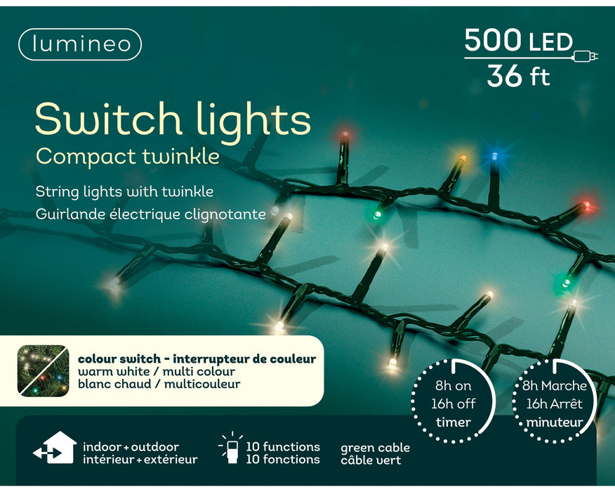 Lights Compact 500 LED 36' Warm White/Colour Changing