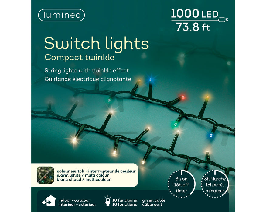 Lights Compact 1000 LED 74' Warm White/Colour Changing