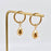 Teardrop 18k Gold Plated Stainless Steel Huggie Earrings-FGS