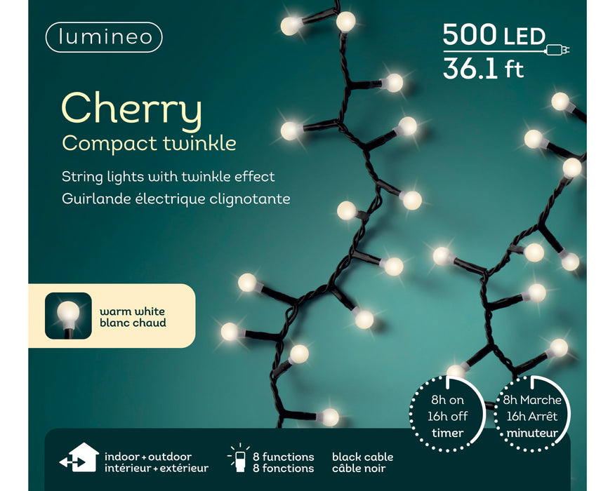 Lights Cherry Compact Twinkle 500 LED 36.1' Warm White