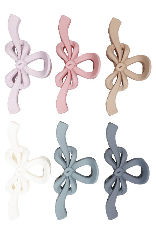 Bow Ribbon Matte Neutral Y2K Fashion Hair Claw