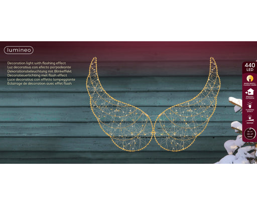 Micro 440 LED Angel Wings 75 cm Gold/Warm White