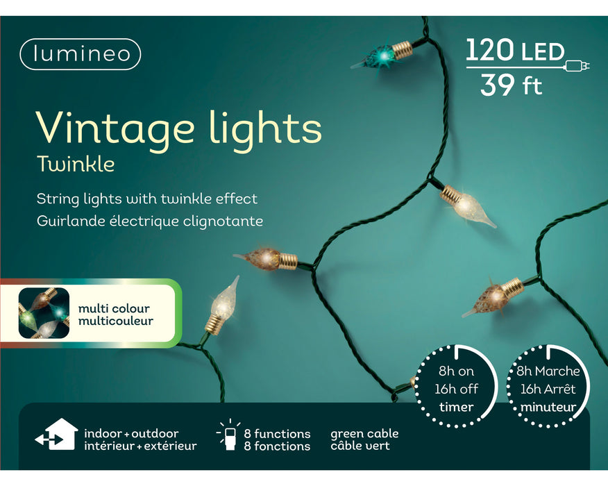 Lights 120 LED Vintage Twinkle Multi 39'