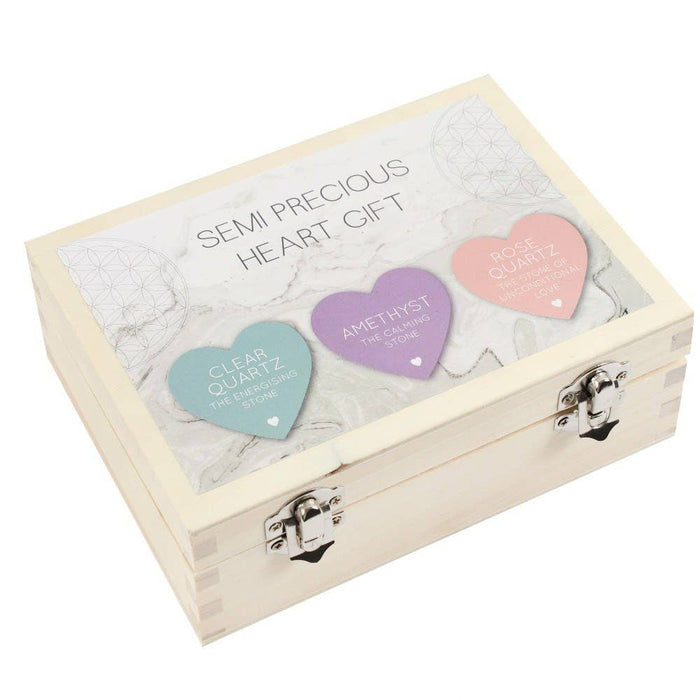 Healing Crystal Heart Charm Stones