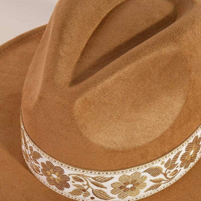 Flower Ribbon Bow Fedora Hat