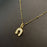 Inlaid CZ Horseshoe charm18K Gold Plated SS Necklace - FGS