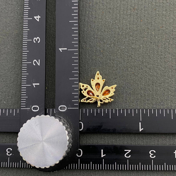 Rhinestone Maple Leaf Earrings