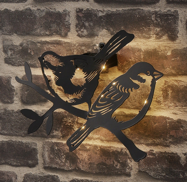 Solar Iron Birds Wall Hanger