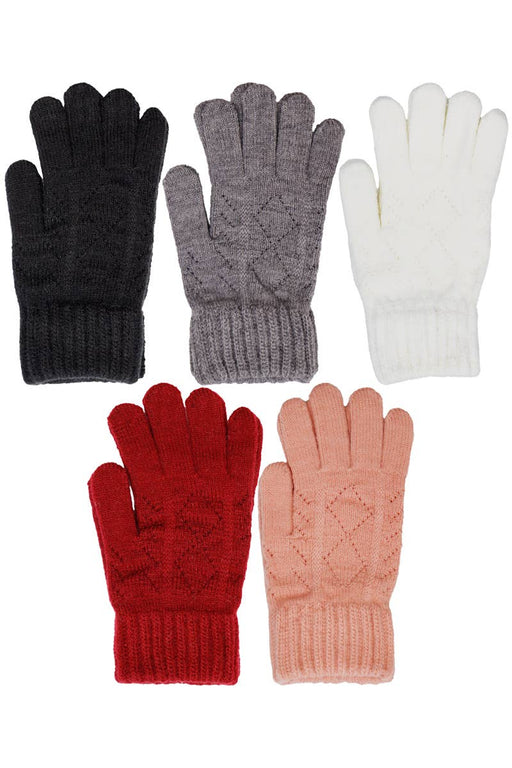 Diamond Vent Slit Fingertip Touchscreen Gloves