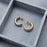 Gold Stainless Steel Mixed Metal Statement Huggie Earrings
